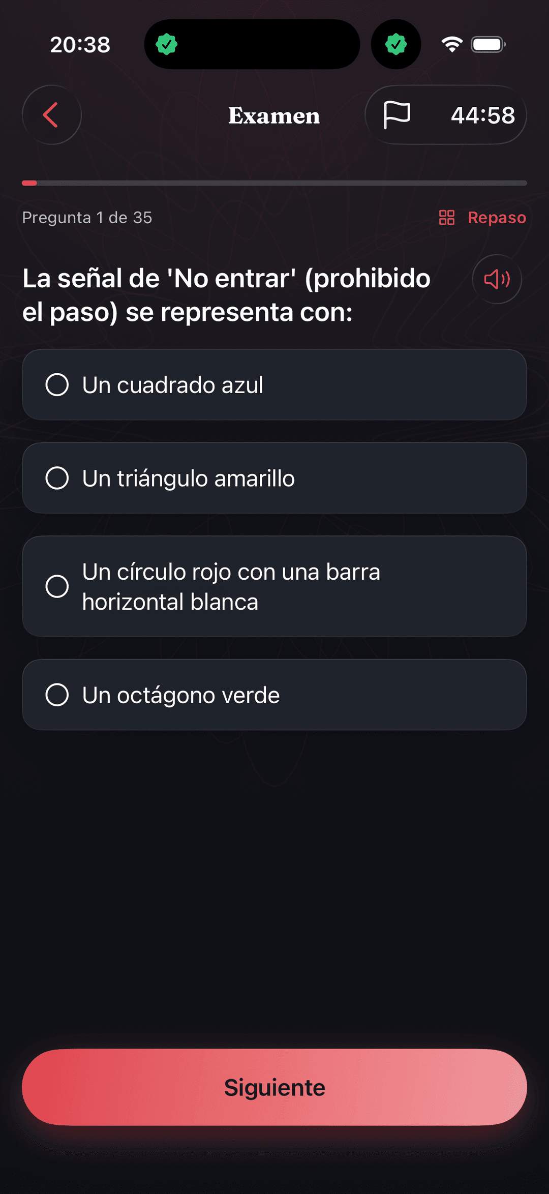 Ensayo del examen teórico clase B